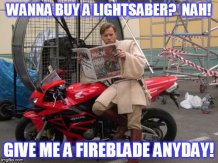 Obi-Wan resting on a FIREBLADE!